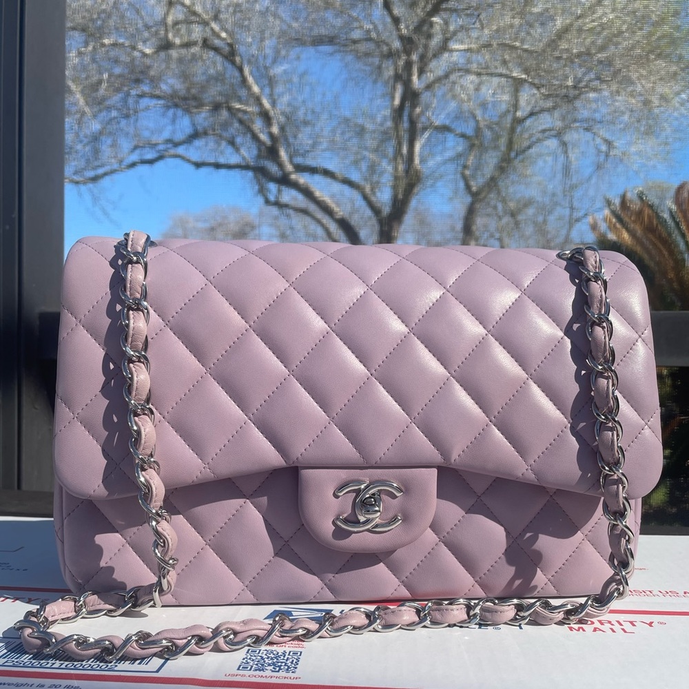 ππChanel Mauve Classic Double Flap Jumbo Bag - Picture 1 of 11